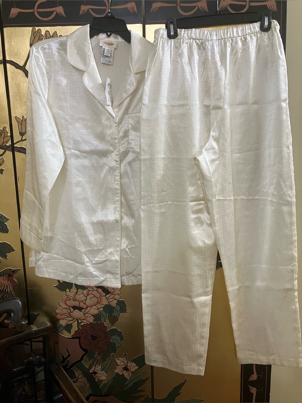 Talbots Cream Satin Pajamas